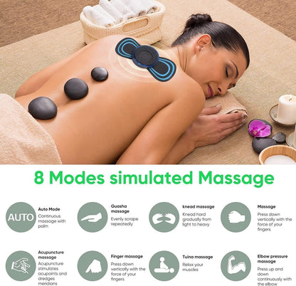 Mini Electric Massager – 8 Modes & 19 Strength Levels for Back, Shoulder, Arm & Leg Pain