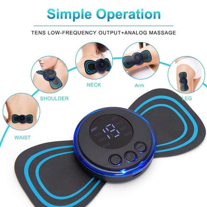 Mini Electric Massager – 8 Modes & 19 Strength Levels for Back, Shoulder, Arm & Leg Pain